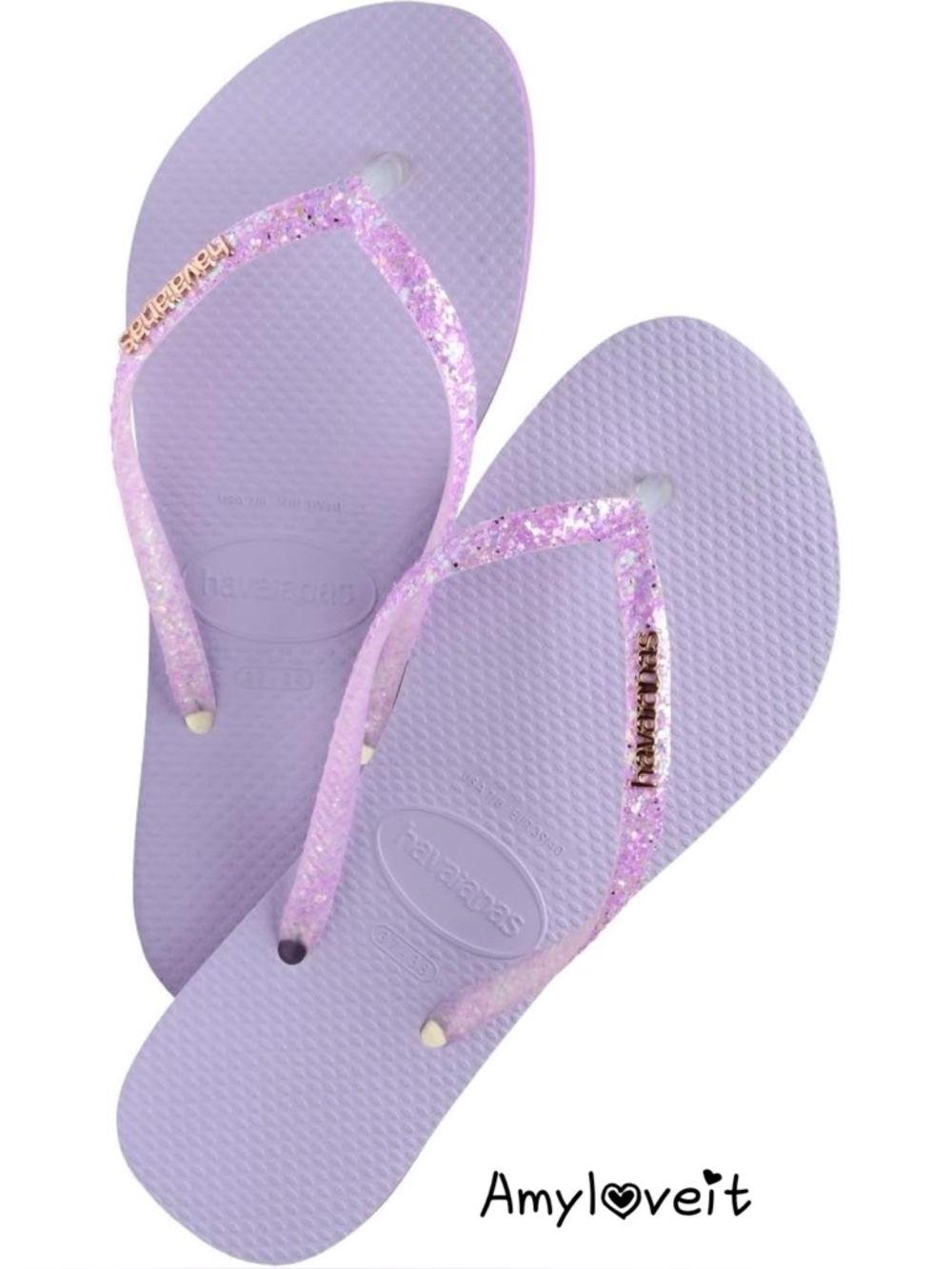 Havaianas Slim Glitter Flourish Flip Flops #88